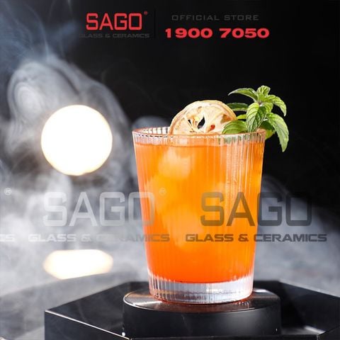  DELI DSY5840-1A - Ly Thủy Tinh Delisoga Studio Stripes Rock Glass 335ml | Thủy Tinh Nhập Khẩu Cao Cấp 