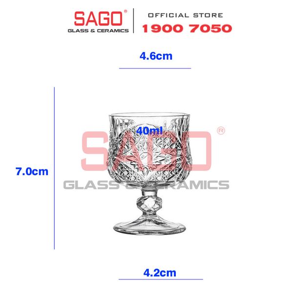  Deli DSKB161-1A - Ly thủy Tinh Có Chân Deli Vintage Liqueur Glass 40ml | Thủy Tinh Cao Cấp 