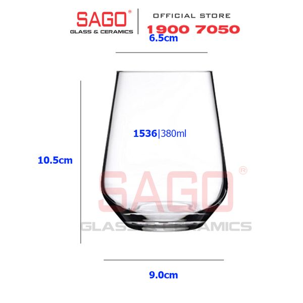  Pasabahce 41536 - Ly Thủy Tinh Pasabahce Allegra Bardak 380ml | Nhập Khẩu Thổ Nhĩ Kỳ 