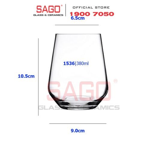  Pasabahce 41536 - Ly Thủy Tinh Pasabahce Allegra Bardak 380ml | Nhập Khẩu Thổ Nhĩ Kỳ 