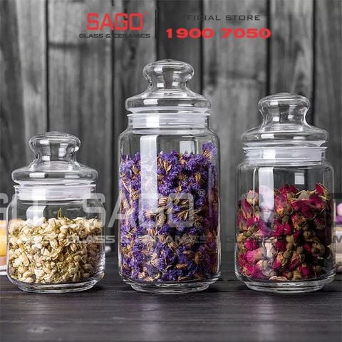  Hũ Thủy Tinh Ocean Pop Jar Glass Lid Cao Cấp | Nhập Khẩu Thái Lan , Tùy Chọn Dung Tích 