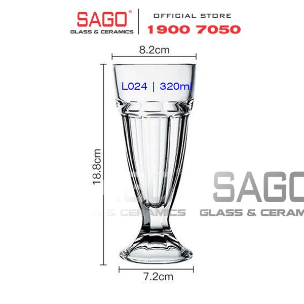  Deli BQL024 - Ly Thủy Tinh Deli Alaska Soda Sọc Ngắn 320ml | Thủy Tinh Cao Cấp 