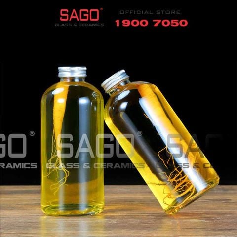  Chai Thủy Tinh Tròn Trụ Nắp Nhôm 500ml | Thủy Tinh Cao Cấp 