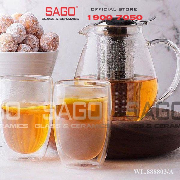  Wilmax England 888803/A - Bình Trà Thủy Tinh Wilmax Thermo Tea Pot 1300ml | Thủy Tinh Cao Cấp Chịu Nhiệt 