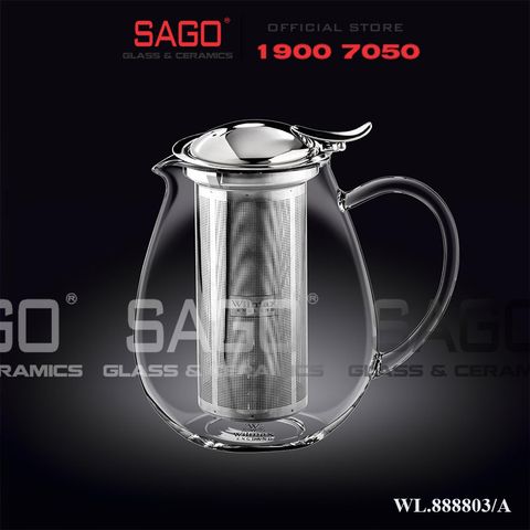  Wilmax England 888803/A - Bình Trà Thủy Tinh Wilmax Thermo Tea Pot 1300ml | Thủy Tinh Cao Cấp Chịu Nhiệt 