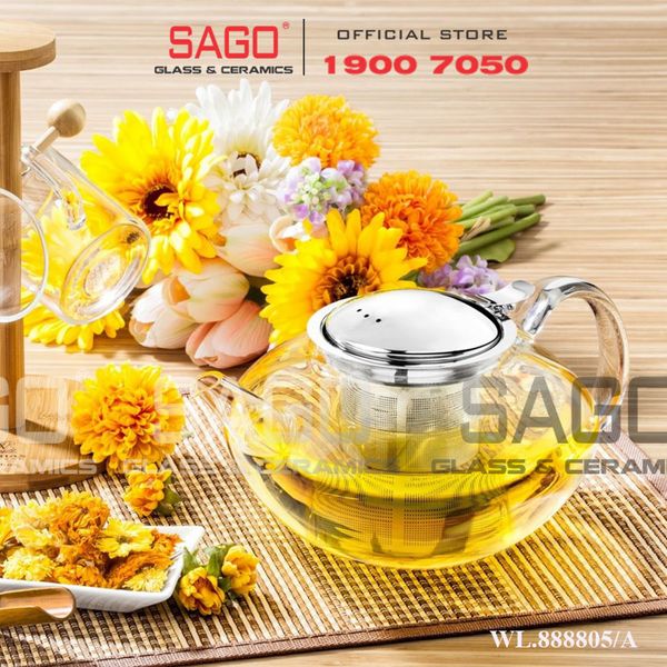  Wilmax England 888805/A - Bình Trà Thủy Tinh Wilmax Thermo Tea Pot 1050ml | Thủy Tinh Cao Cấp Chịu Nhiệt 