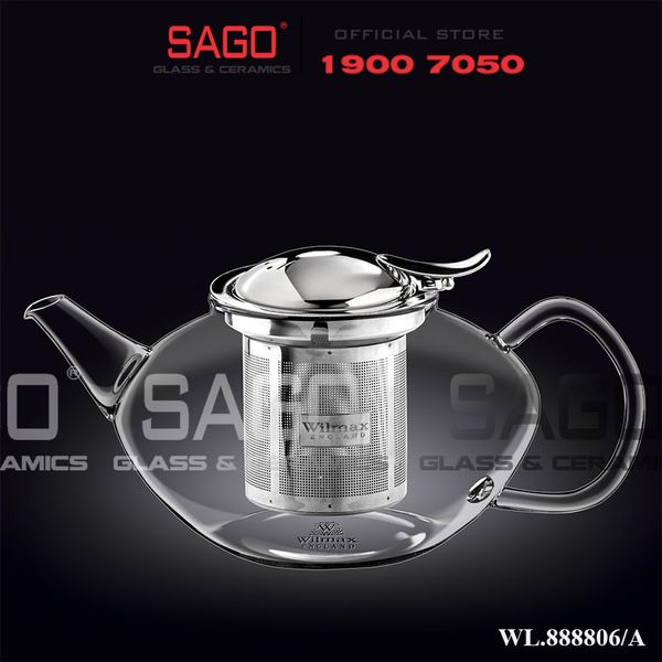  Wilmax England 888806/A - Bình Trà Thủy Tinh Wilmax Thermo Tea Pot 1550ml | Thủy Tinh Cao Cấp Chịu Nhiệt 