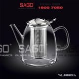 Wilmax England 888809/A - Bình Trà Thủy Tinh Wilmax Thermo Tea Pot 1450ml | Thủy Tinh Cao Cấp Chịu Nhiệt 