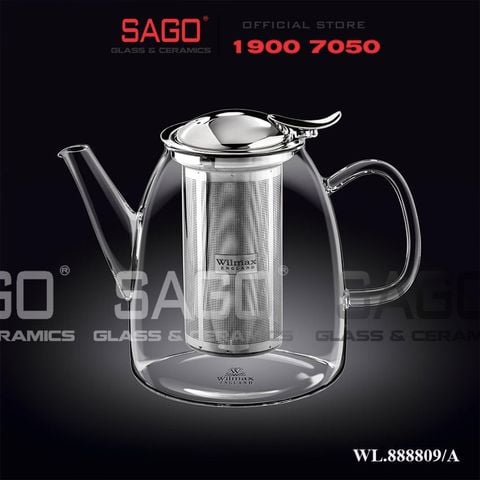  Wilmax England 888809/A - Bình Trà Thủy Tinh Wilmax Thermo Tea Pot 1450ml | Thủy Tinh Cao Cấp Chịu Nhiệt 