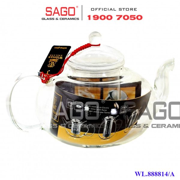  Wilmax England 888814/A - Bình Trà Thủy Tinh Wilmax Thermo Tea Pot 1550ml | Thủy Tinh Cao Cấp Chịu Nhiệt 