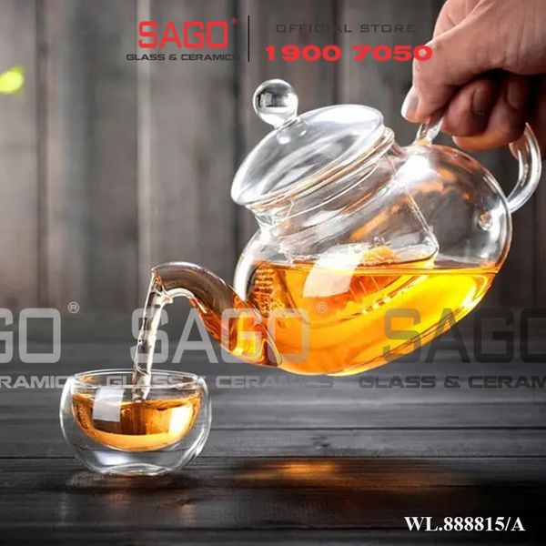 Wilmax England 888815/A - Bình Trà Thủy Tinh Wilmax Thermo Tea Pot 1200ml | Thủy Tinh Cao Cấp Chịu Nhiệt 