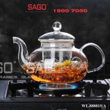  Wilmax England 888815/A - Bình Trà Thủy Tinh Wilmax Thermo Tea Pot 1200ml | Thủy Tinh Cao Cấp Chịu Nhiệt 
