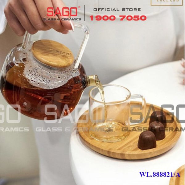  Wilmax England 888821/A - Bình Trà Thủy Tinh Wilmax Thermo Tea Pot 1000ml | Thủy Tinh Cao Cấp Chịu Nhiệt 