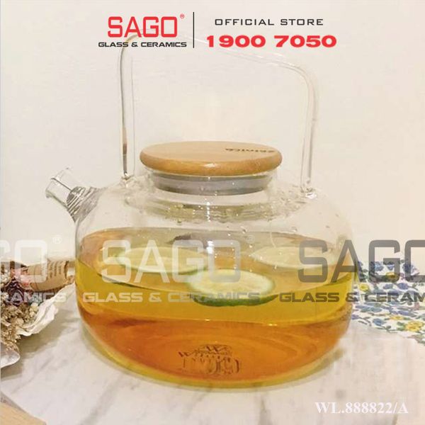  Wilmax England 888822/A - Bình Trà Thủy Tinh Wilmax Thermo Tea Pot 1200ml | Thủy Tinh Cao Cấp Chịu Nhiệt 