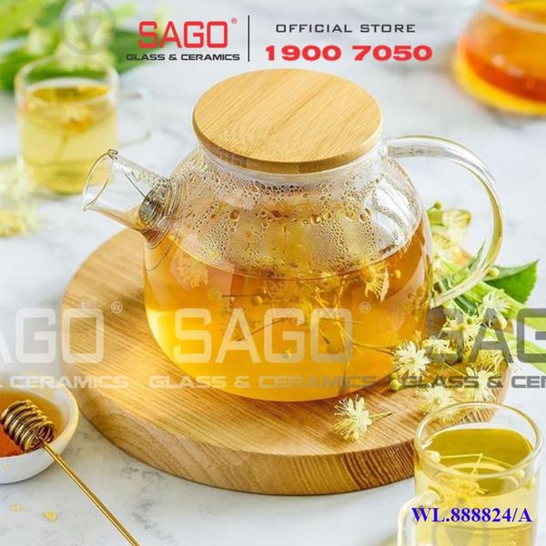  Wilmax England 888824/A - Bình Trà Thủy Tinh Wilmax Thermo Tea Pot 1200ml | Thủy Tinh Cao Cấp Chịu Nhiệt 