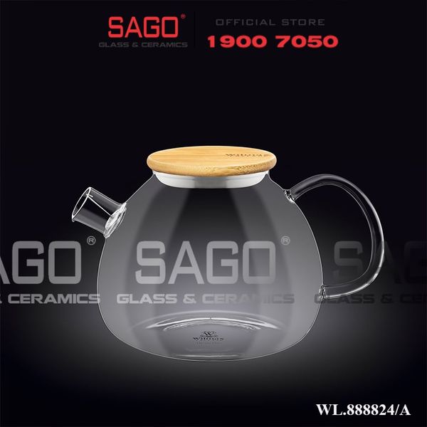  Wilmax England 888824/A - Bình Trà Thủy Tinh Wilmax Thermo Tea Pot 1200ml | Thủy Tinh Cao Cấp Chịu Nhiệt 