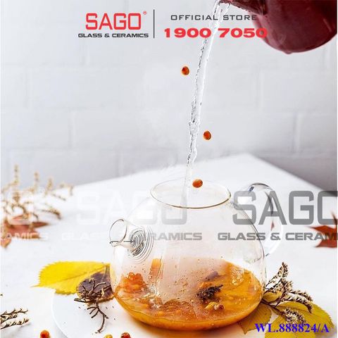  Wilmax England 888824/A - Bình Trà Thủy Tinh Wilmax Thermo Tea Pot 1200ml | Thủy Tinh Cao Cấp Chịu Nhiệt 