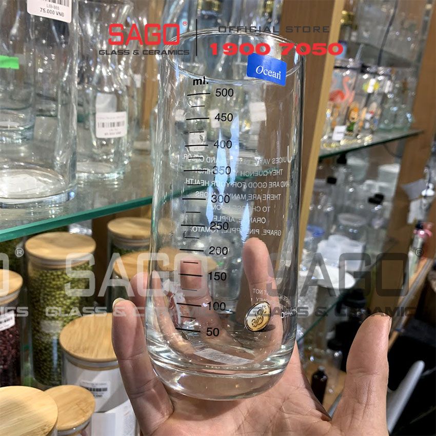  Ocean G0008 - Ly Thủy Tinh Ocean Chia Vạch Truyền Thống 625 ml | Nhập Khẩu Thái Lan 