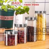  DELI HMFG60-1650 - Hũ Thủy Tinh Delisoga Glass Sealed Jar 1650ml , Nắp Inox 304 | Thủy Tinh Cao Cấp 