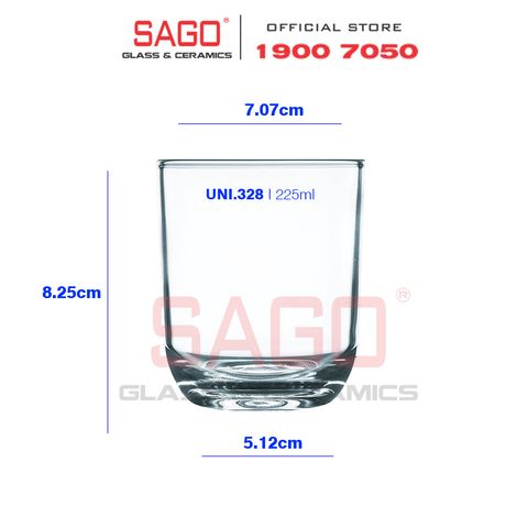  Union 328 - Ly Thủy Tinh Union Bliss Rock Glass 225ml | Thủy Tinh Cao Cấp Nhập Khẩu Thái Lan 