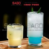  INS 211T - Ly Thủy Tinh Sọc 02 Tầng INS Stripes Tumber Glass 300ml | Thủy Tinh Cao Cấp 