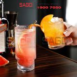  INS 211T - Ly Thủy Tinh Sọc 02 Tầng INS Stripes Tumber Glass 300ml | Thủy Tinh Cao Cấp 