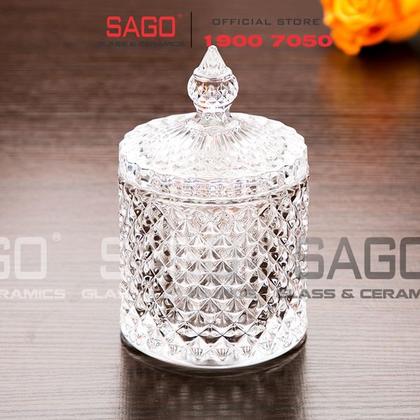  Deli DSTG1030-3.5 - Hũ Mứt Thủy Tinh Deli Kim Cương | Thủy Tinh Cao Cấp 