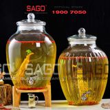  Chum Thủy Tinh Sọc 15.0 Lít | Tùy Chọn Có hoặc không vòi 