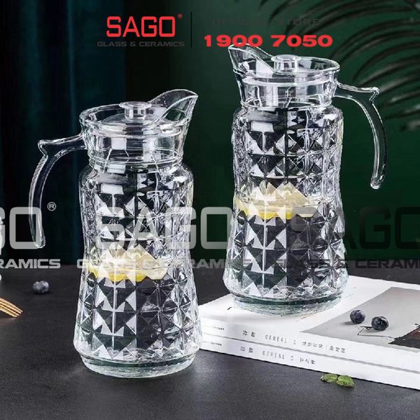  DELI YZH33 - Bình Nước Thủy Tinh Deli Pitcher Glass 1700ml | Thủy Tinh Cao Cấp 