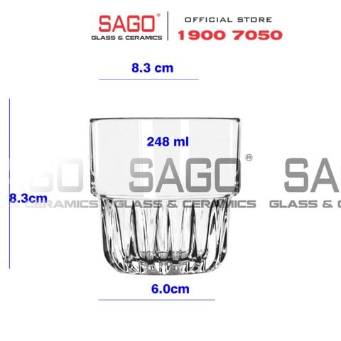  HONGLI 1508 - Ly Thủy Tinh Hongli Everest Rock 248ml | Thủy Tinh Cao Cấp 