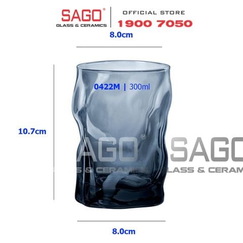  Bormioli Rocco 340422MP - Ly Thủy Tinh Bormioli Rocco Sorgente Màu Xanh Khói 300ml | Nhập Khẩu Italia 