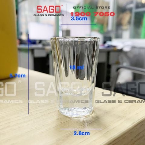  DELI Y5593 - Ly Thủy Tinh Deli Stripes Shot Glass 18ml | Thủy Tinh Cao Cấp 