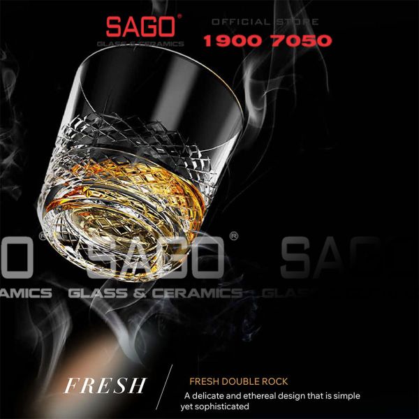  Ocean P04263 - Ly Thủy Tinh Ocean Matter Fresh Double Rock Glass 355ml | Nhập Khẩu Thái Lan 
