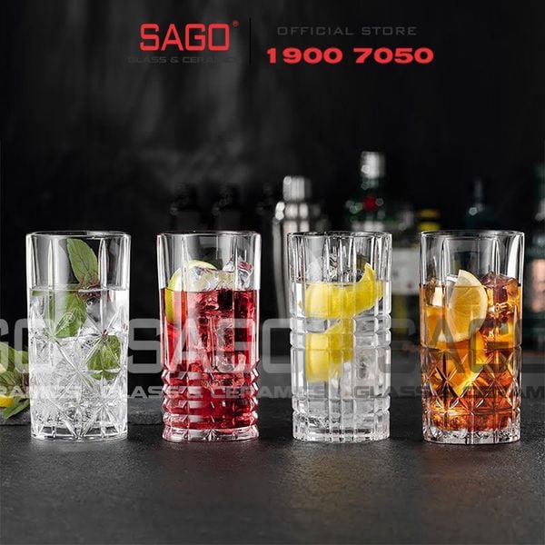  HONGLI 814D - Ly Thủy Tinh Hongli Traze Beverage Glass 400ml | Thủy Tinh Cao Cấp 
