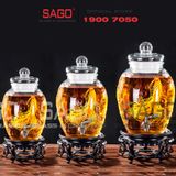  Chum Ngâm Rượu Thủy Tinh Long Phụng 10.0 Lít | Tùy Chọn Có hoặc không vòi 
