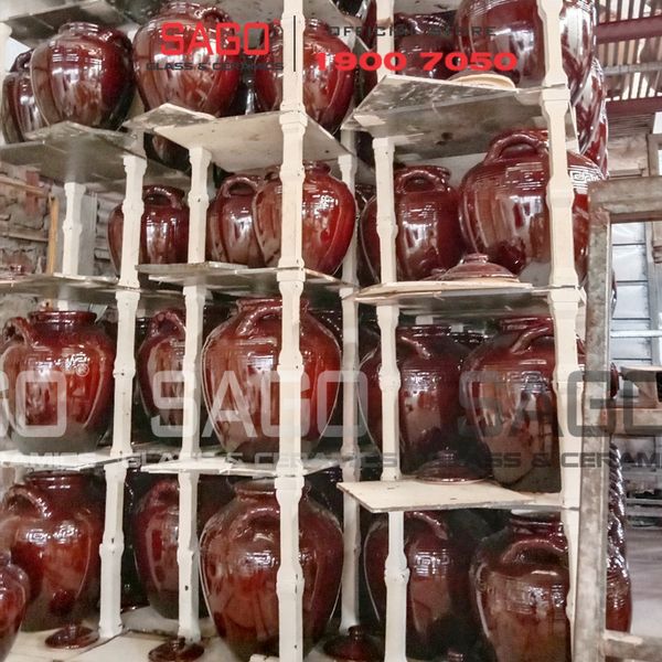  Chum Sành Ngâm Rượu Da Lươn 30 Lít | Chum Sành Bát Tràng Men Nâu 