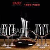  King Dealay JX9002.Q - Bình Rót Rượu Có Quai Thủy Tinh King Dealay Decanter 1700ml | Thủy tinh Cao Cấp 