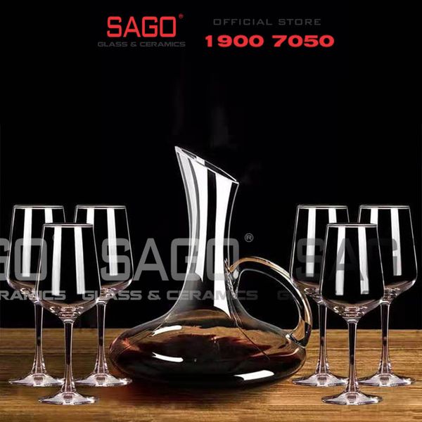  King Dealay JX9002.Q - Bình Rót Rượu Có Quai Thủy Tinh King Dealay Decanter 1700ml | Thủy tinh Cao Cấp 