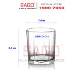  Ocean B02309 - Ly Thủy Tinh Ocean Pyramid Rock 260ml | Nhập Khẩu Thái Lan 