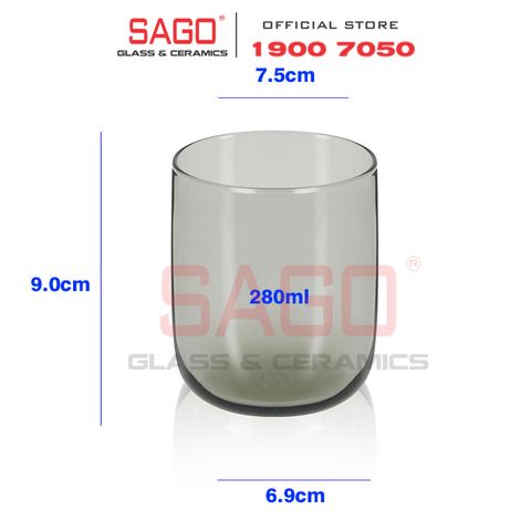  Pasabahce 420112 - Ly Thủy Tinh Pasabahce Iconic Grey SodaLime Rock 280ml | Nhập Khẩu Thổ Nhĩ Kỳ 