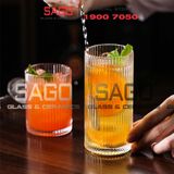  INS 309TH - Ly Thủy Tinh Sọc INS Stripes Islande Rock Glass 220ml | Thủy Tinh Cao Cấp 