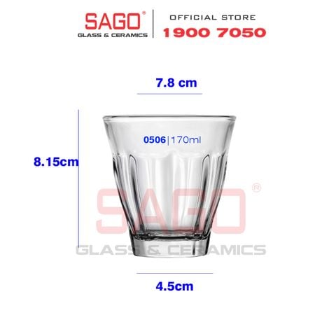  Lucky 100506 - Ly Thủy Tinh Lucky Sọc 170ml | Nhập Khẩu Thái Lan 