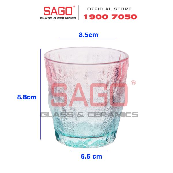  Deli KB047-1P - Ly Thủy Tinh Deli Soda Lime Pink Rock Glass 260ml | Thủy Tinh Cao Cấp 