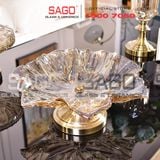  ELEGANT NC-308-1 - Dĩa Thủy Tinh Hoa Tulip Chân Đồng Elegant Đường Kính 38.0cm | Thủy Tinh Màu Cao Cấp 