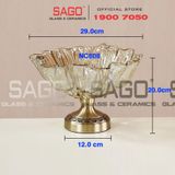  ELEGANT NC-308 - Dĩa Thủy Tinh Hoa Tulip Chân Đồng Elegant Đường Kính 29.0cm | Thủy Tinh Màu Cao Cấp 
