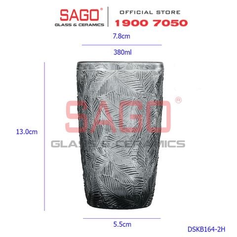  DELI DSKB164-2H - Ly Thủy Tinh Deli Summer Forest Grey Hight Ball Glass 380ml | Thủy Tinh Cao Cấp 