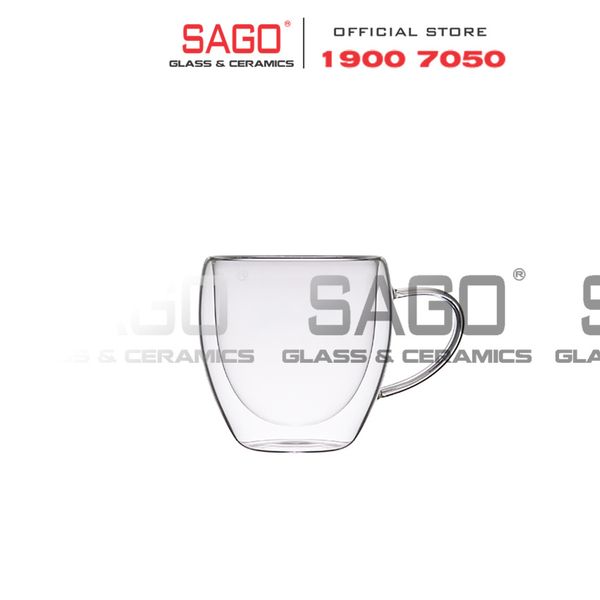  DELI GPB212 - Ly Thủy Tinh 02 lớp Delisoga Borosilicate Espresso Milk Double Wall Glass Cup 250ml | Thủy Tinh Cao Cấp 