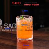  INS 309TH - Ly Thủy Tinh Sọc INS Stripes Islande Rock Glass 220ml | Thủy Tinh Cao Cấp 