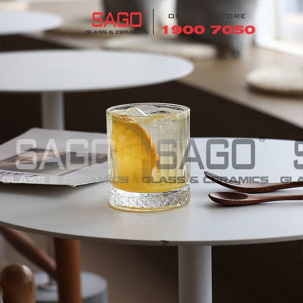  HONGLI 8412J  - Ly Thủy Tinh Hongli Elysia Rock Glass 360ml | Thủy Tinh Cao Cấp 