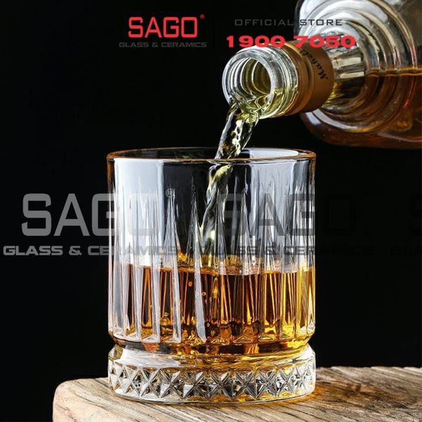 HONGLI 8408J  - Ly Thủy Tinh Hongli Elysia Rock Glass 225ml | Thủy Tinh Cao Cấp 